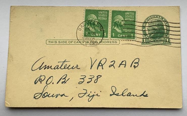 W5APP Radio US postcard with postmark dated 1946